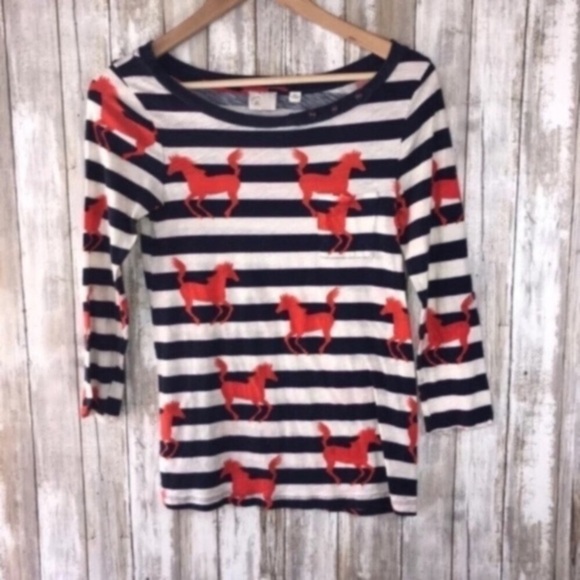 Anthropologie Postmark Horse Striped Blouse - Picture 1 of 4